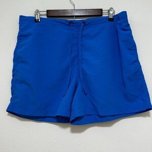 LL Bean Womens Shorts Large Blue Hiking Swimming Beach Drawstring